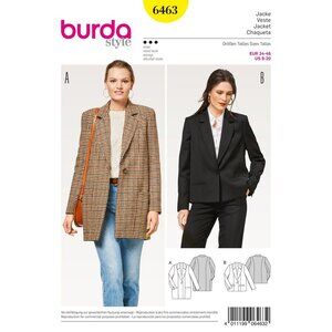 Burda Style Womens Jacket Blazer Sewing Pattern 6463 Sizes 8-20